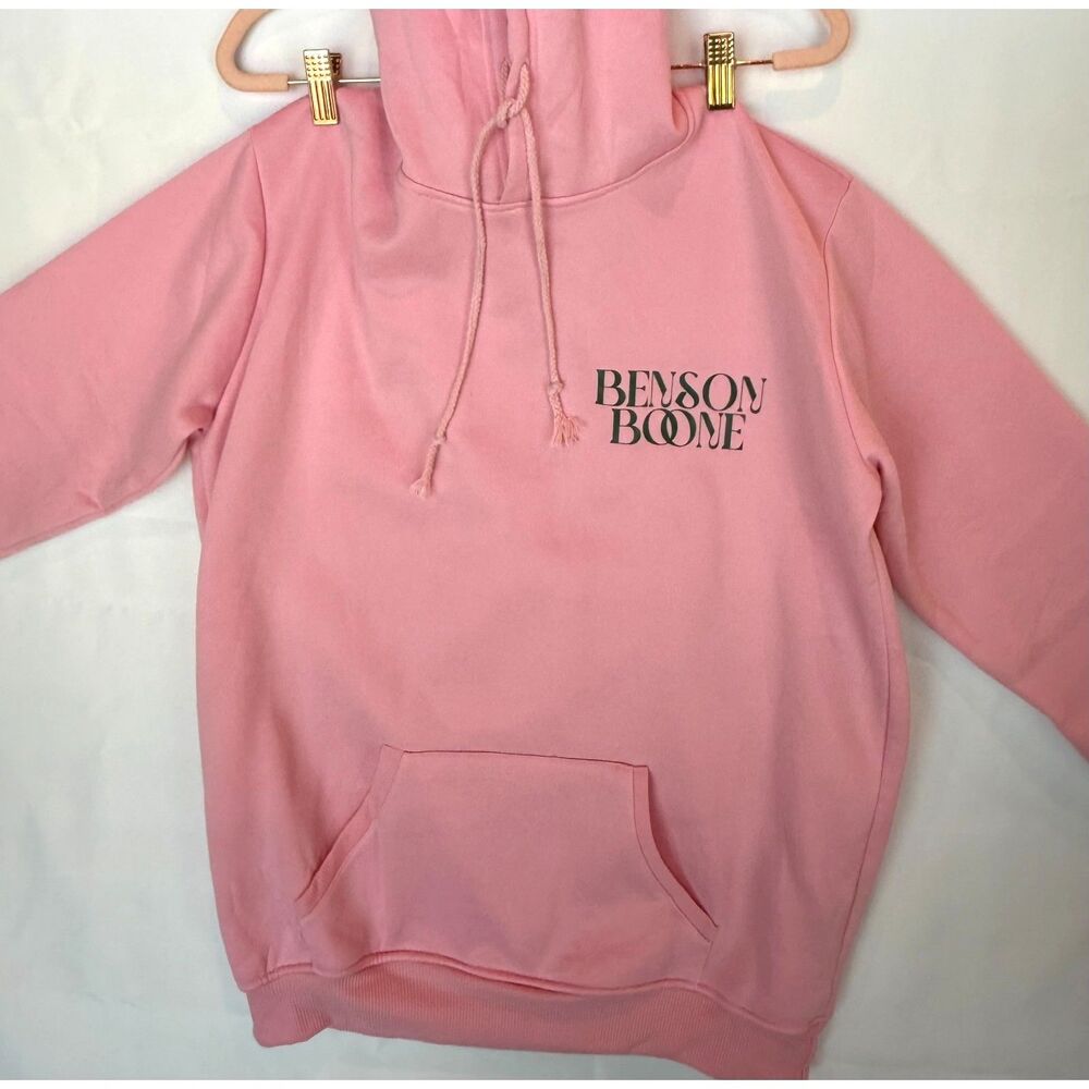 Benson Boone Fireworks and Rollerblades 2024 Tour Pink Hoodie Size L